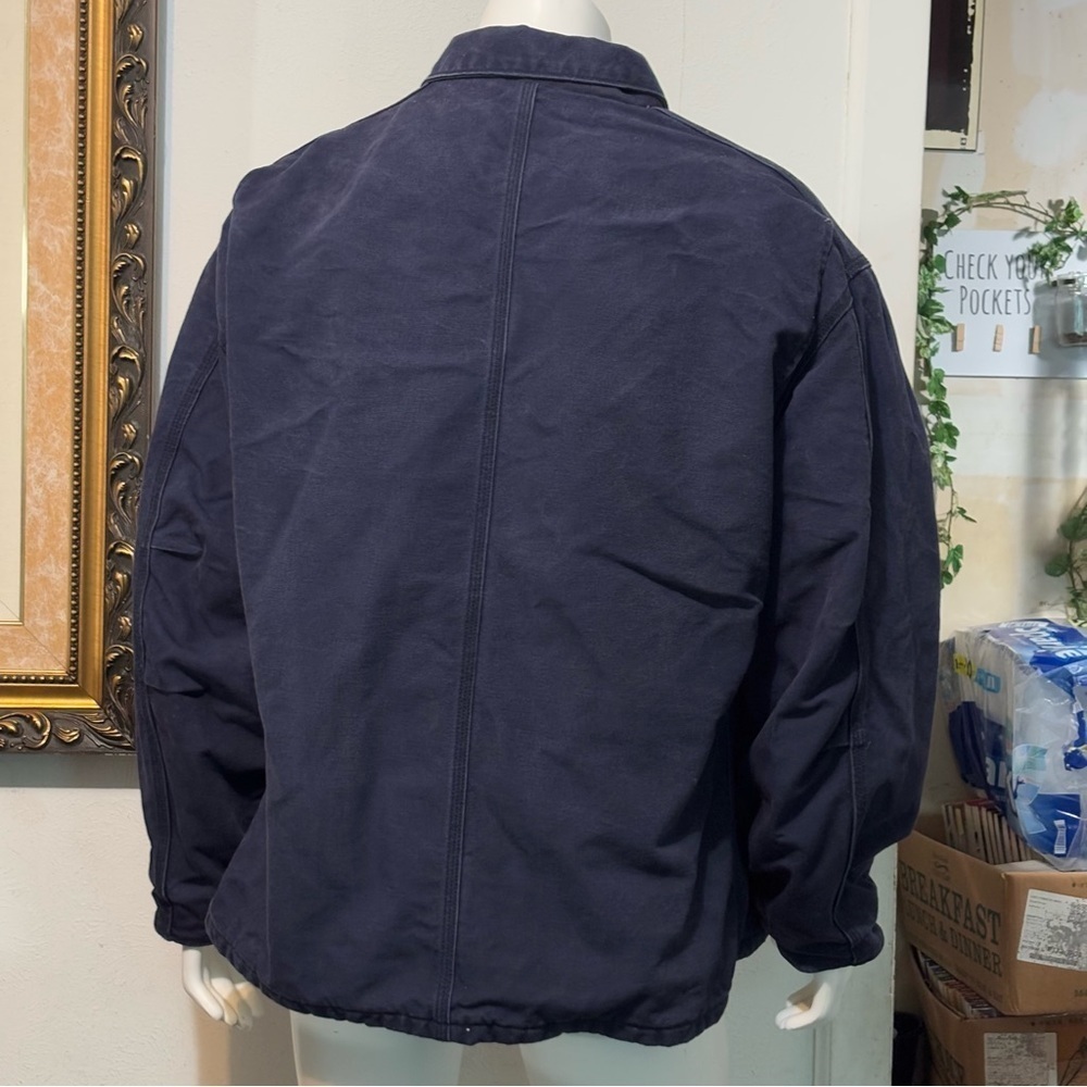 Vintage Carhartt FR Corporate Logo Padded Coat Dark Blue Size 2XL - Picture 8 of 12